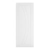 Top Mounted Black Sliding Track & Door - Ravello White Primed Flush Door