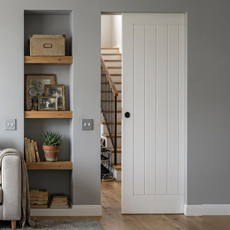 Mexicano Absolute Evokit Single Pocket Door - White Primed