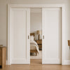 Pattern 10 Style Panel Double Evokit Pocket Door - White Primed