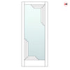 Urban Deco® Solid Wood Internal Door UK Made - Clear Glass - Cloud White Premium Primed - Bespoke Sizes
