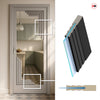 Urban Deco® Solid Wood Internal Door UK Made - Clear Glass - Mist Grey Premium Primed - Bespoke Sizes