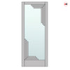 Urban Deco® Solid Wood Internal Door UK Made - Clear Glass - Mist Grey Premium Primed - Bespoke Sizes