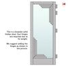 Urban Deco® Solid Wood Internal Door UK Made - Clear Glass - Mist Grey Premium Primed - Bespoke Sizes