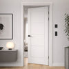 White Fire Internal Door, Ladder 4 Panel Smooth Internal Door - 1/2 Hour Rated - White Primed