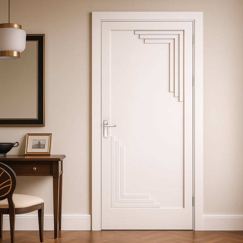 Urban Deco® Solid Wood Internal Door UK Made - Cloud White Premium Primed - Bespoke Sizes