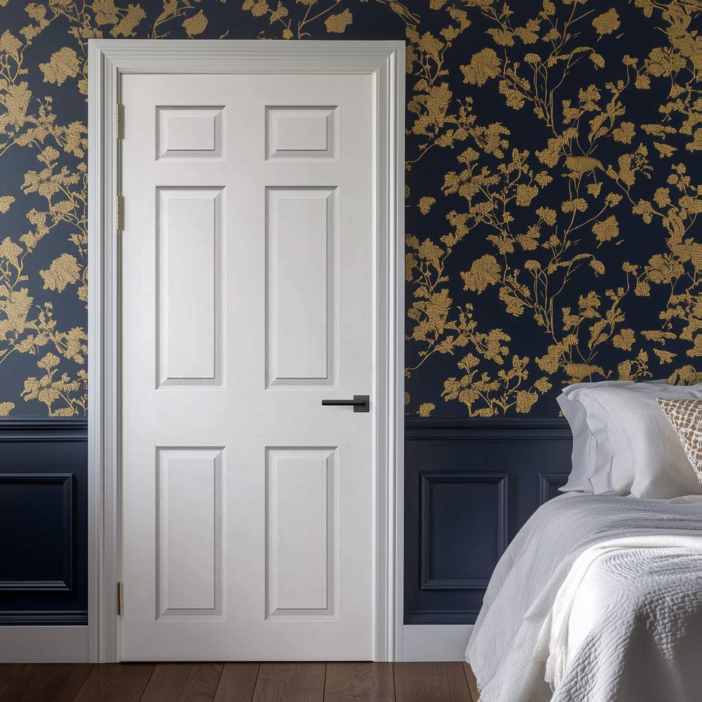 White Fire Internal Door, Smooth 6 Panel Internal Door - 1/2 Hour Rated - White Primed