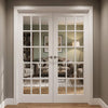 SA 15 Pane Internal Door Pair - Clear Glass - White Primed