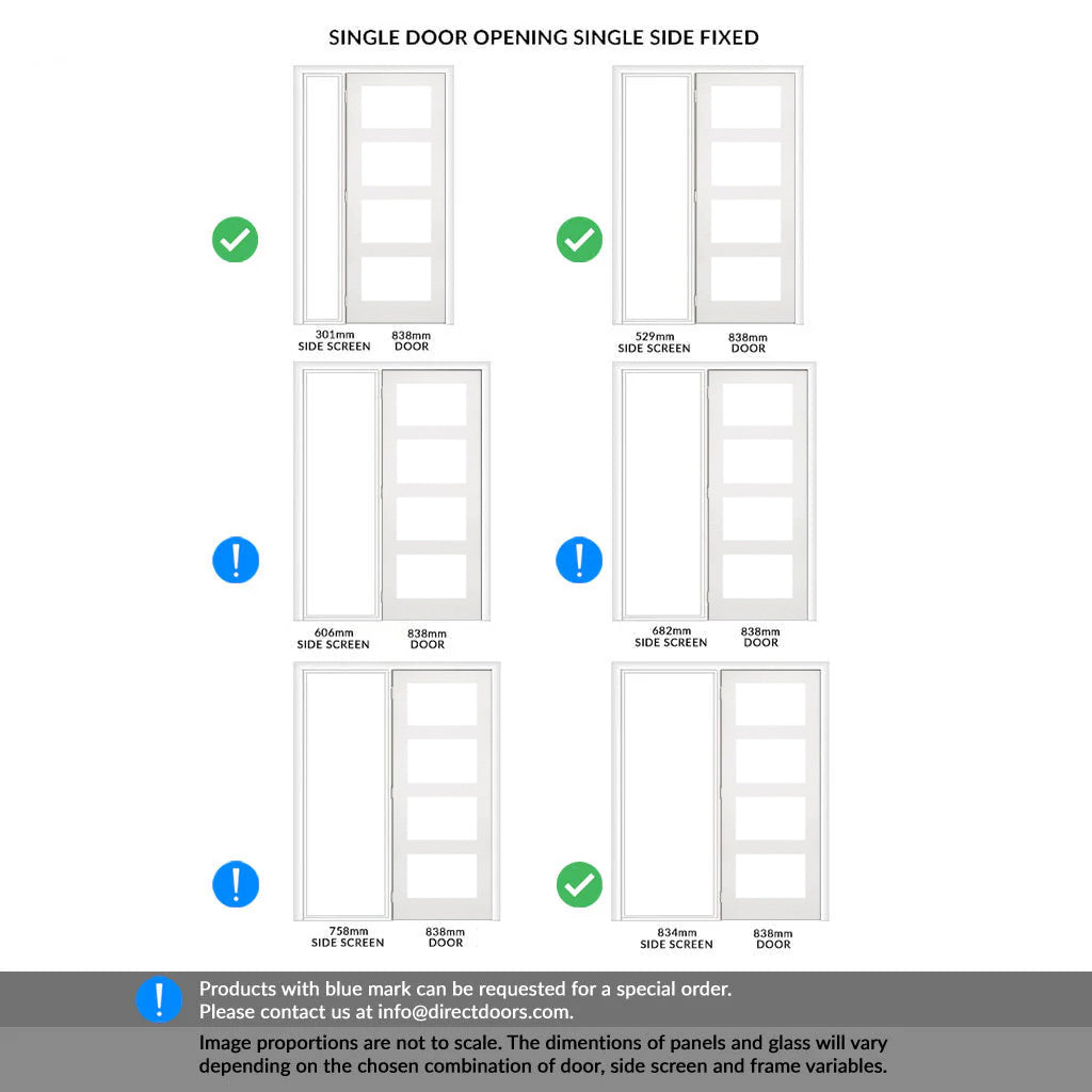 White Room Divider - Coventry White Primed Glazed Door with Full Glass