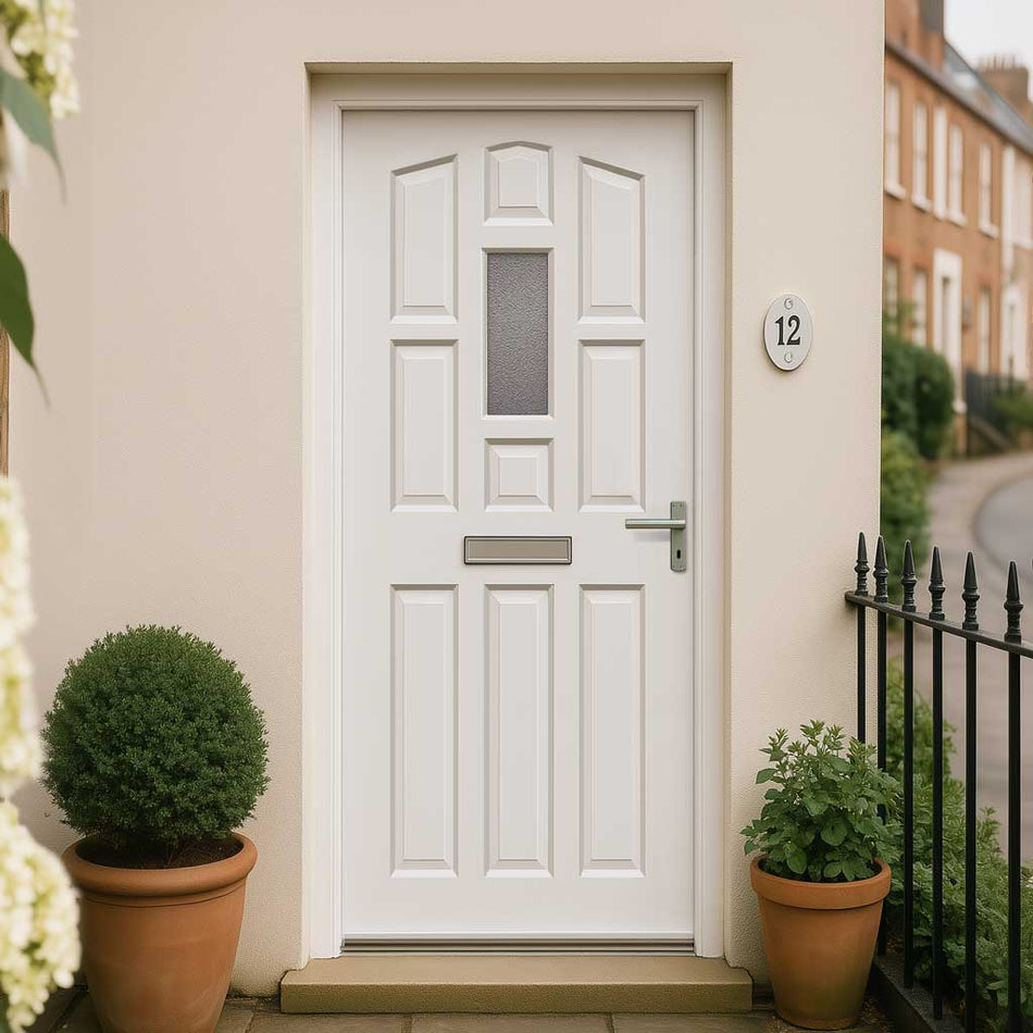 York Meranti Hardwood Wooden Front Door - Stippolyte Double Glazing - Colour Options