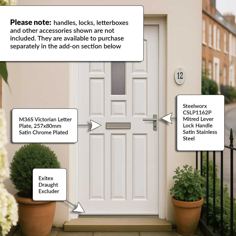York Meranti Hardwood Wooden Front Door - Stippolyte Double Glazing - Colour Options