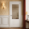 Friendly Value - White Primed Doors -  3/4 Clear Glass with Frosted Lines