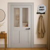 UK Made to Measure - Millgate Victorian 2L Interior Door - Clear Reeded  Glass - Premium Primed - 7 Colour Options