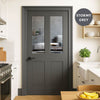 UK Made to Measure - Millgate Victorian 2L Interior Door - Clear Reeded  Glass - Premium Primed - 7 Colour Options
