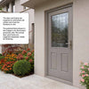 Winchester External Oak Front Door - Part Frosted Zinc Double Glazing - Warmerdoor Style