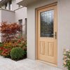 Winchester External Oak Front Door - Part Frosted Zinc Double Glazing - Warmerdoor Style