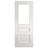 Windsor White Primed Internal Door Pair - Clear Bevelled Glass