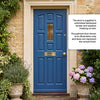 York Meranti Wooden Front Door - Reeded Toughened Double Glazing
