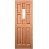 York Meranti Hardwood Wooden Front Door - Reeded Double Glazing - Colour Options