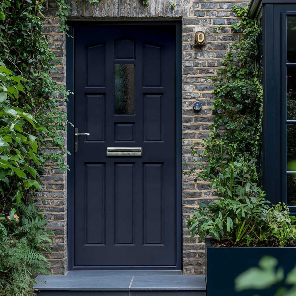 York Meranti Wooden Front Door - Stippolyte Toughened Double Glazing
