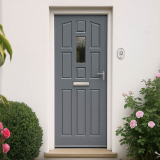 Image: York Meranti Wooden Front Door - Clear Double Glazing - Colour Options