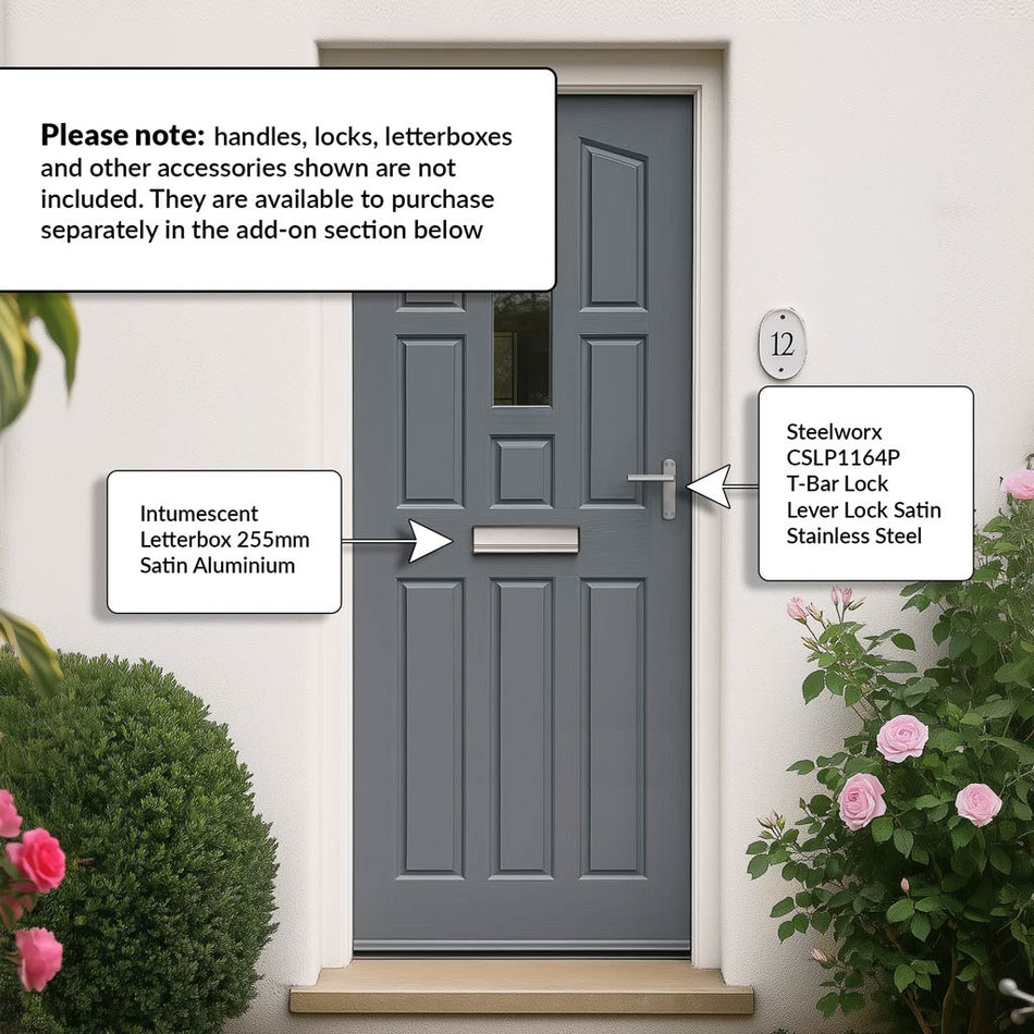 York Meranti Wooden Front Door - Clear Double Glazing - Colour Options