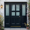 Exterior Victorian Ailsa 4L 2P Front Door with Two Sidelights - Customisable: Size, Colour, Glass and Sidelight Options