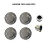 2 Pairs of Anniston 50mm Sliding Door Round Flush Pulls and 2x Finger Pull  - Polished Stainless Steel