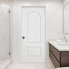 Arched Top Lightly Grained Internal PVC Two Panel Door - Suitable for Bathrooms