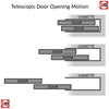 Dalston Black Staffetta Twin Telescopic Pocket Door - Prefinished - Clear Glass - Urban Collection