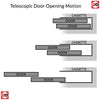 Dalston Black Staffetta Twin Telescopic Pocket Door - Prefinished - Tinted Glass - Urban Collection