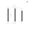 Aero 310mm Pair of Knurled Matt Black Back to Back Pull Handles