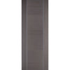 Premium Double Sliding Door & Wall Track - Alcaraz Chocolate Grey Door - Prefinished