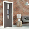 Bespoke Chocolate Grey Alcaraz Internal Door - Clear Glass - Prefinished