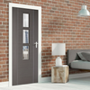 Bespoke Chocolate Grey Alcaraz Internal Door - Clear Glass - Prefinished