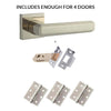 Four Pack Forme Alila Designer Lever on Minimal Square Rose Polished Nickel Combo Handle Pack