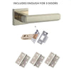 Three Pack Forme Alila Designer Lever on Minimal Square Rose Polished Nickel Combo Handle Pack