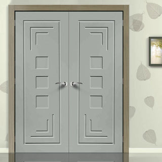 Image: Prefinished Altino Flush Door Pair - Choose Your Colour
