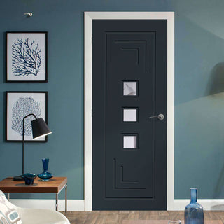 Image: Prefinished Altino Door - Clear Glass - Choose Your Colour