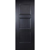 Premium Single Sliding Door & Wall Track - Amsterdam 3 Panel Black Primed Door
