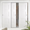 Minimalist Wardrobe Door & Frame Kit - Three Amsterdam 3 Panel Doors - White Primed