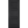 Premium Single Sliding Door & Wall Track - Antwerp 3 Panel Black Primed Door