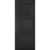 Premium Single Sliding Door & Wall Track - Antwerp 3 Panel Black Primed Door