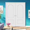 OUTLET - 750x1980mm Arched Top Lightly Grained Internal PVC Two Panel Door - repaired door