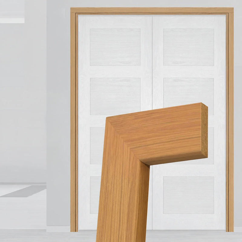 Made to Size Double Interior Unfinished Oak Veneered Frame and Simple Architrave Set