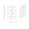 Concord XL 400mm Back to Back Pull Handle Pack - 4 Square Hinges - Matt Black