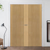 J B Kind Laminates Aria Oak Coloured Fire Internal Door Pair - 1/2 Hour Fire Rated - Prefinished