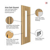 J B Kind Laminates Aria Oak Coloured Glazed Internal Internal Door Pair - Clear Glass - Prefinished