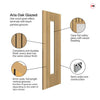 J B Kind Laminates Aria Oak Coloured Glazed Internal Door - Clear Glass - Prefinished