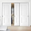 Minimalist Wardrobe Door & Frame Kit - Three Arnhem 2 Panel Doors - White Primed
