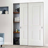 Minimalist Wardrobe Door & Frame Kit - Two Arnhem 2 Panel Doors - White Primed